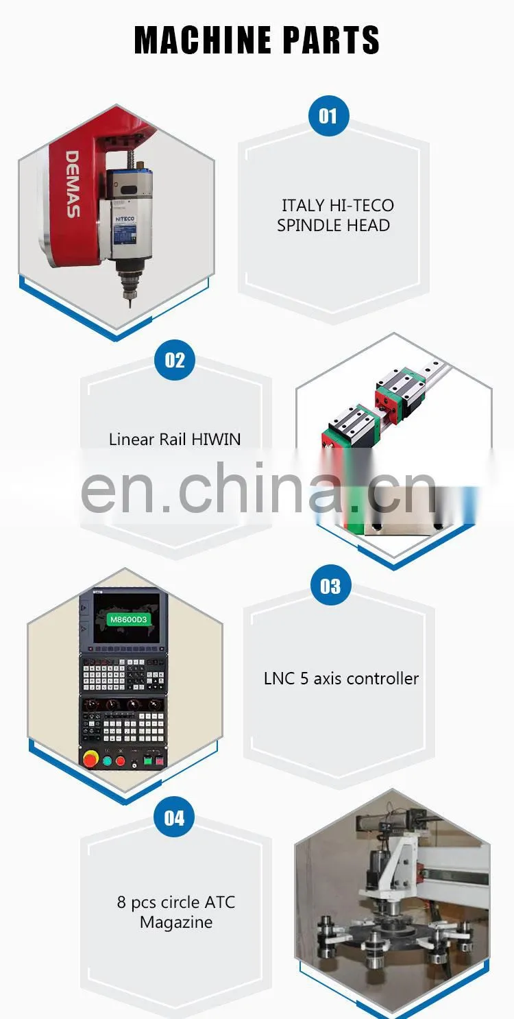 Wood Mould and Carving Woodworking CNC Router Machine 5 Axis 360 Degree Swing Wood Milling Machine