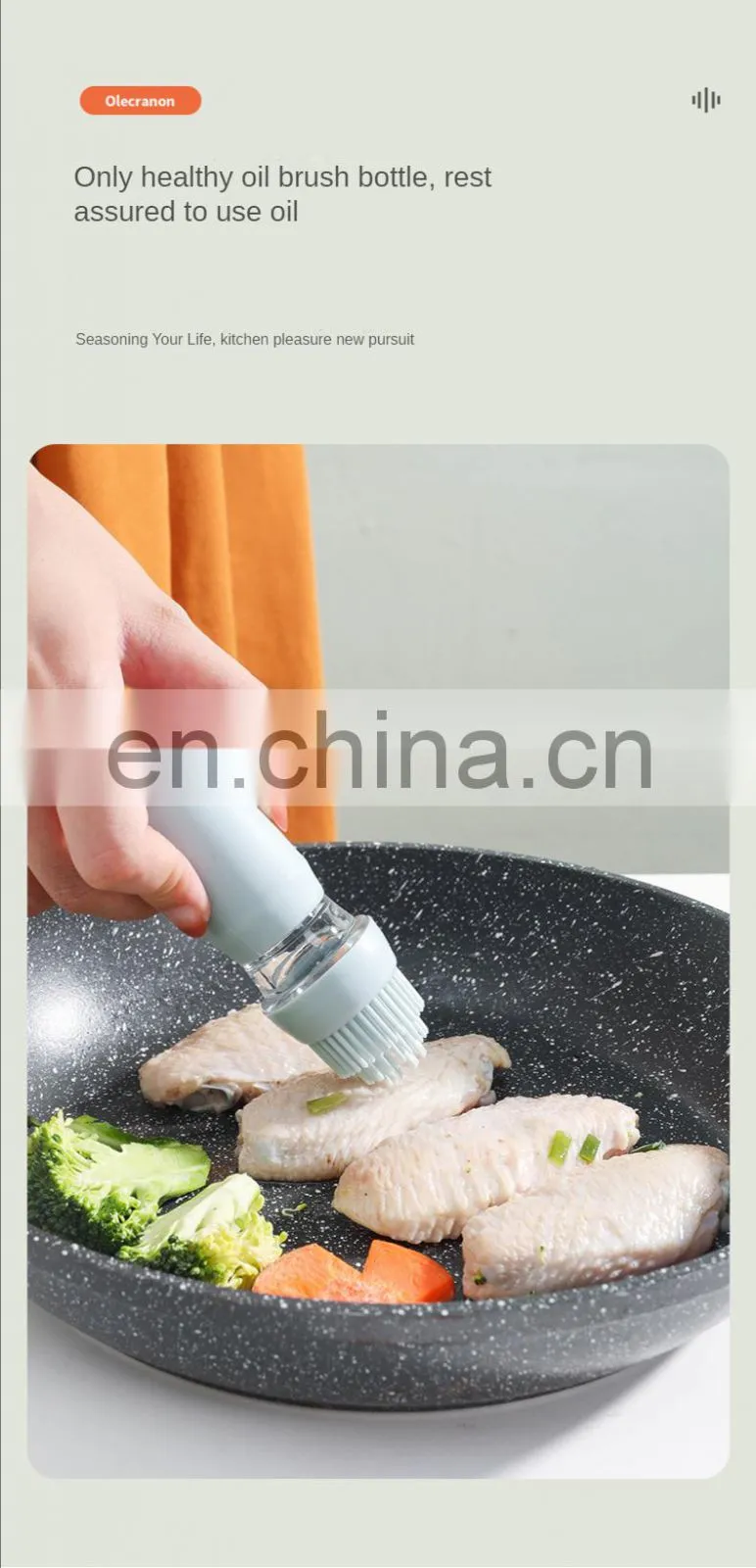 kitchen Oil Dispenser with Brush Silicone Oil Dispenser Brush Glass Container Barbecue Spray Bottle for Kitchen Accessories