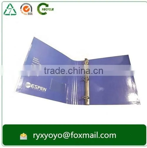 new design customized hard cover paper 4 D ring clip file folder