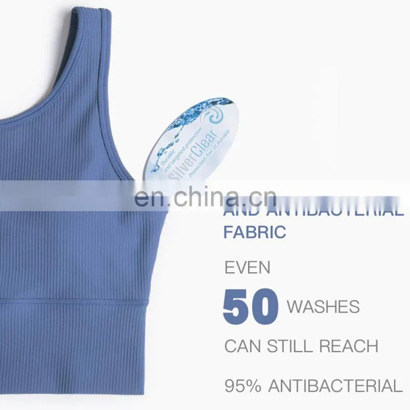 New arrival Ribbed Tank Top Women Sports Bra High Impact Fitness Workout Yoga Bra