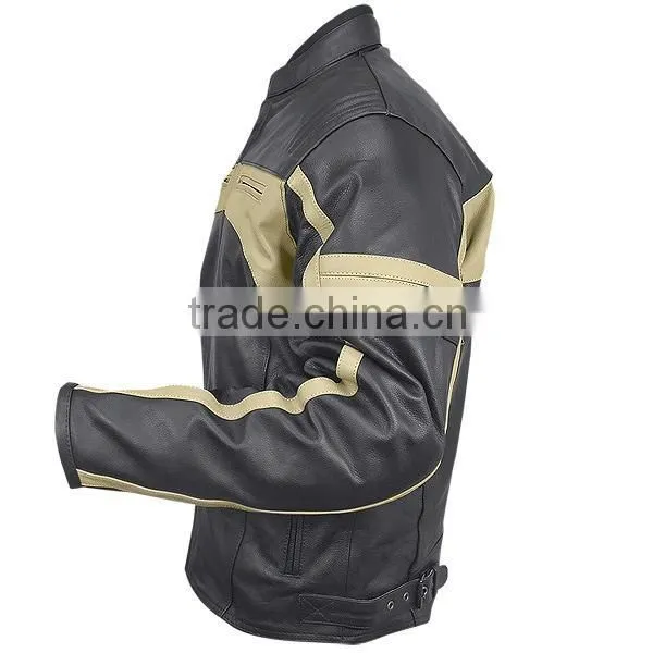 Leather motorbike jackets Men's Armored Leather Motorcycle Jacket