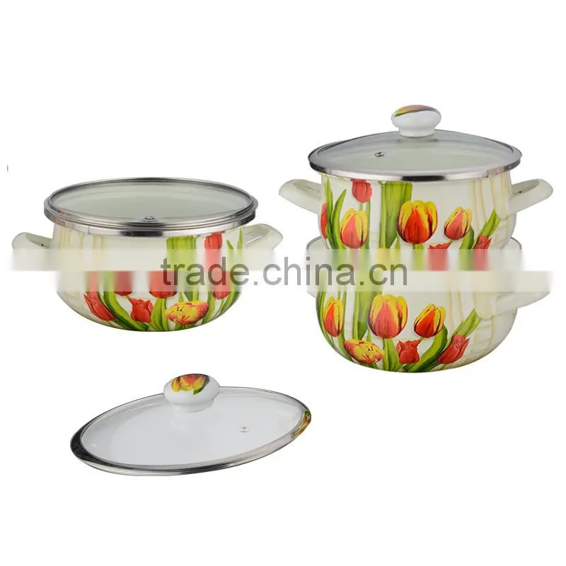 2014 new style enamel stock pot sets