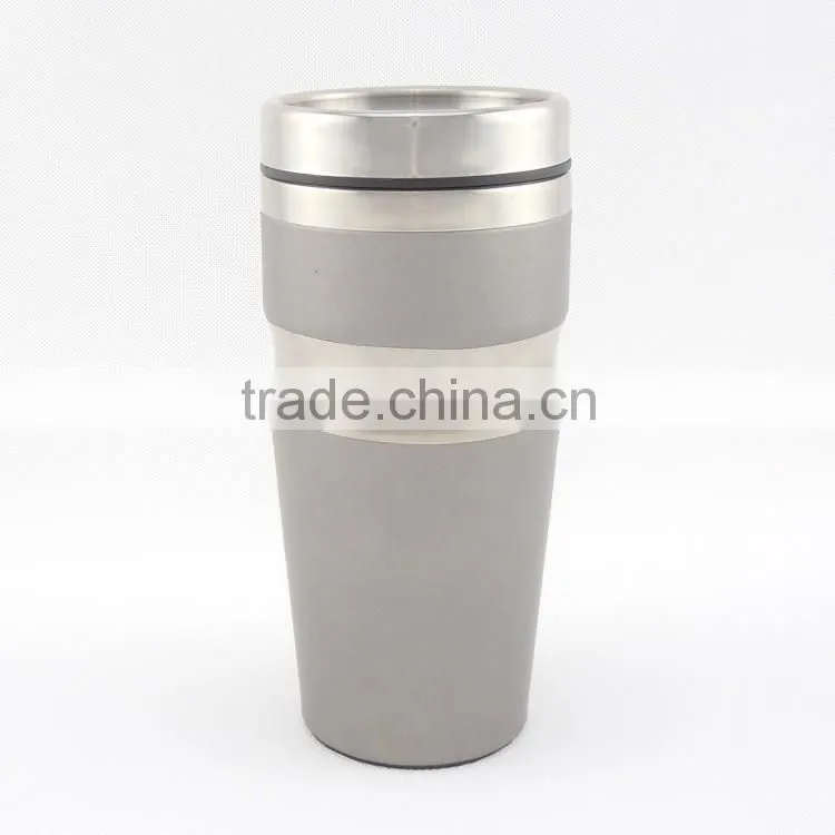 fashion office design double wall steal inner travel mug/ auto mug