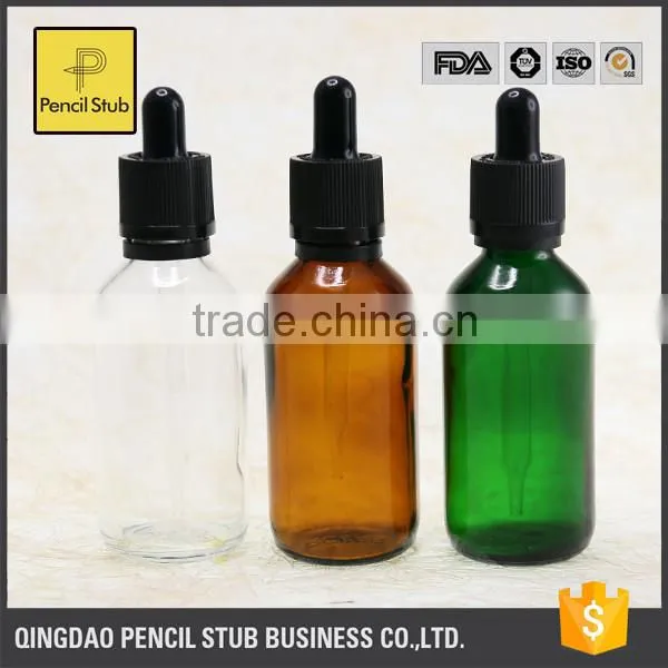 wholesale glass bottles amber green 60ml 30ml glass bottles with dropper with childproof evident cap boston round glass bottle
