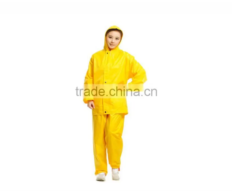 YANLI 100%waterproof,high quality yellow pvc vinyl raincoat