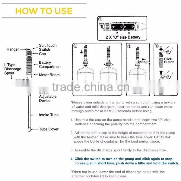 Portable Electric Water Pump Dispenser Fit 5 Gallon Bottle