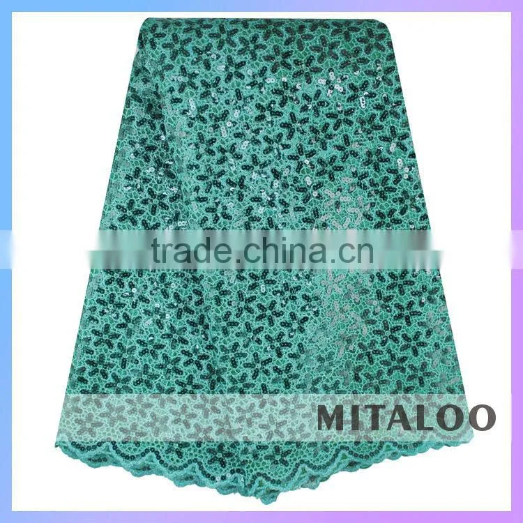 Mitaloo Nigerian High Quality Fashion Lace African Sequins Organza Lace Fabric MOG0196