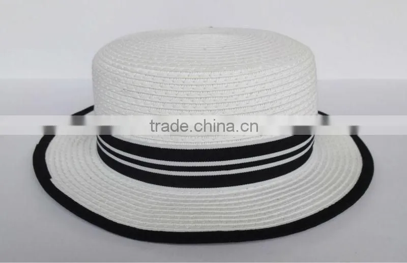flat top white papaer straw hat