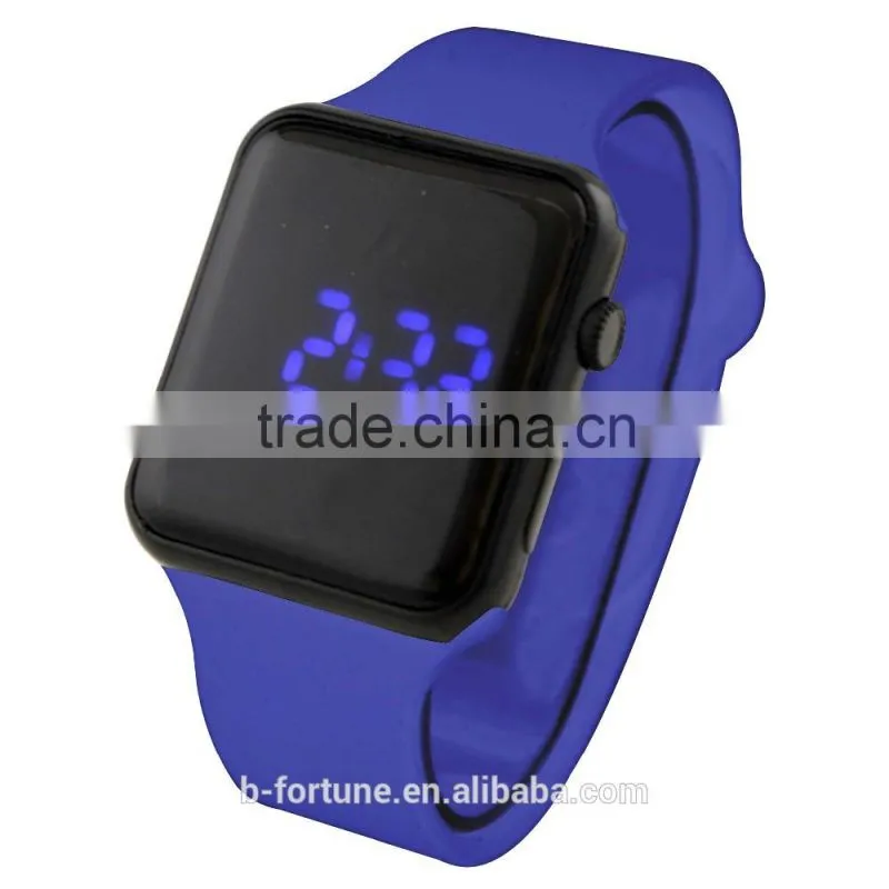 LP1427 Blue color changeable silicone strap digital movement men LED watch