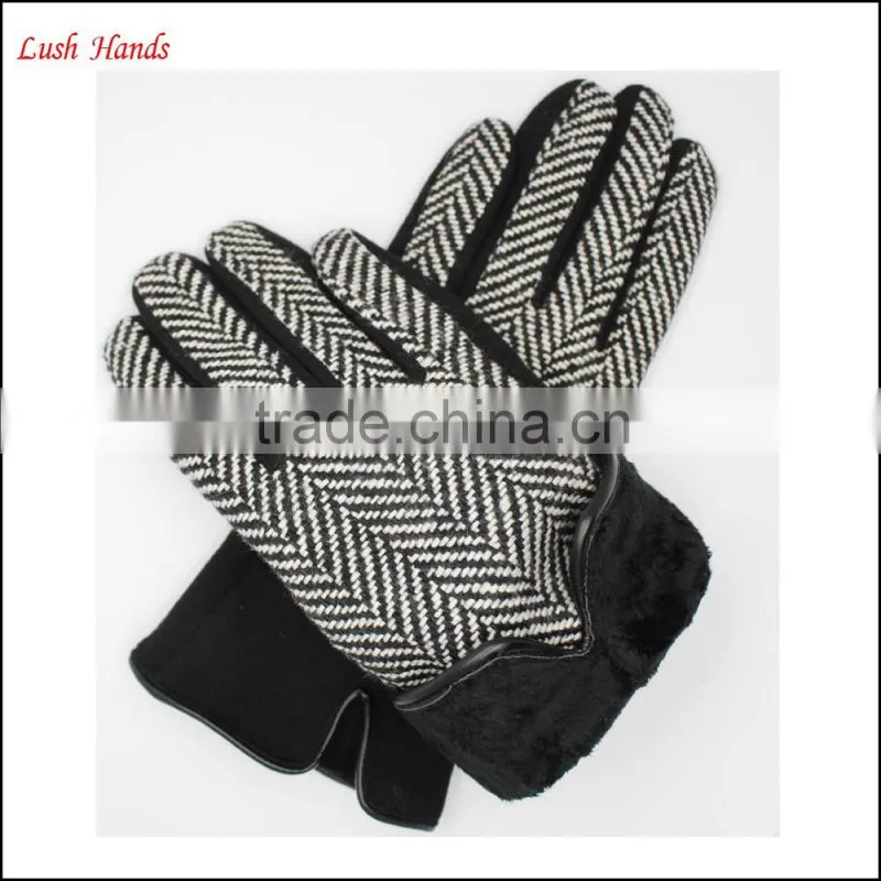 ladies high-quality woolen gloves with polyester