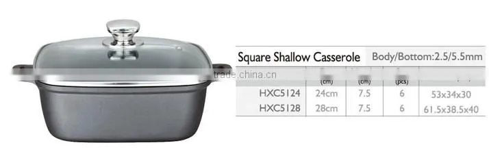 Aluminum 24CM Square Shallow Ceramic Casserole