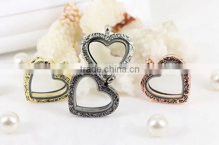 Smooth heart various locket yiwu jewelry manufacturer fashion jewelry with full crystal rhinestone