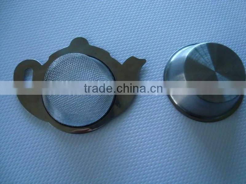 stainless steel mesh tea strainer with base plate