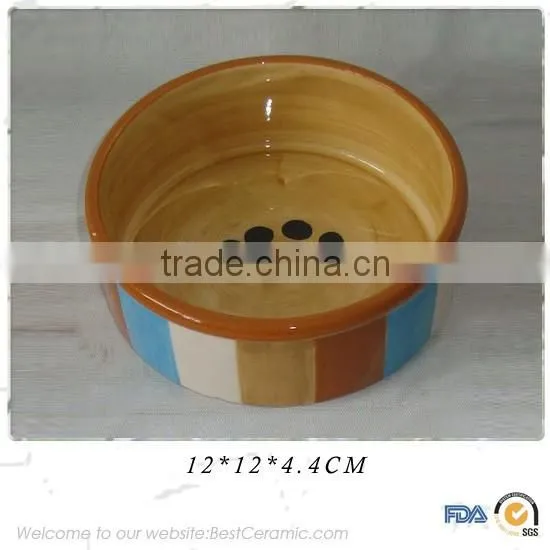 ceramic pet bowl for dog ,ceramic dog bowls,excellent decal white ceramic dog bowl