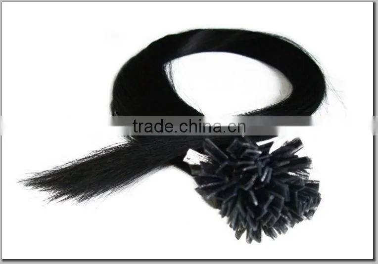 Wholesale 100% human keratin hair silky straight flat tip hair extension