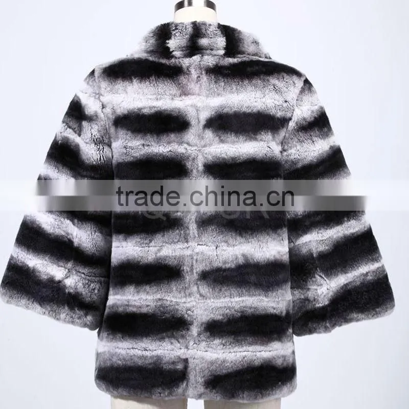 QD28175 Fur Jacket Winter New Collection Rex Rabbit Fur Jacket For Women 2013