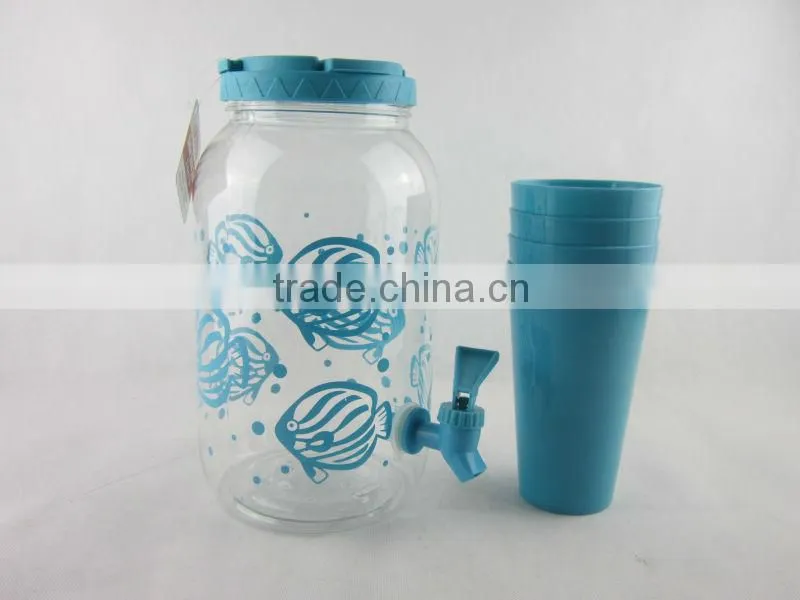 2015 hot selling Party drink set PET camping drink set ,plastic water jar , buffet beverage dispenser