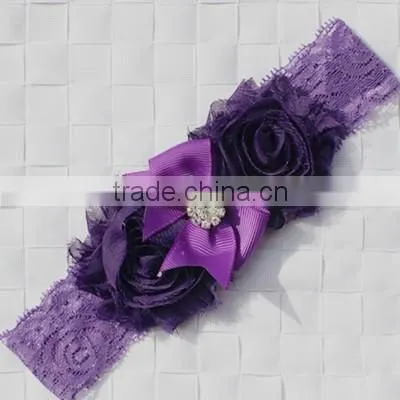 Fashion Baby lace flower Headband Infant Headband Toddler Headband Navy Blue Headband baby flower hair band wh-1738
