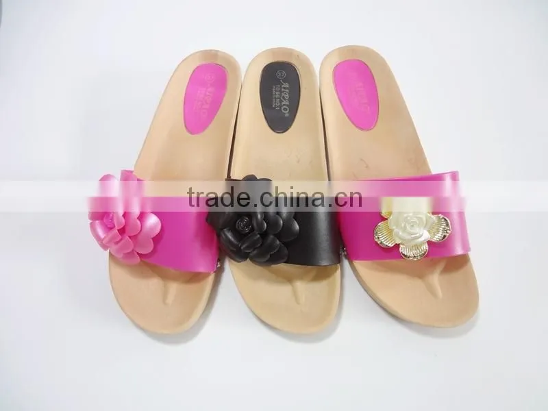 2015 New Design Design High Heel Flower women PCU Slippers