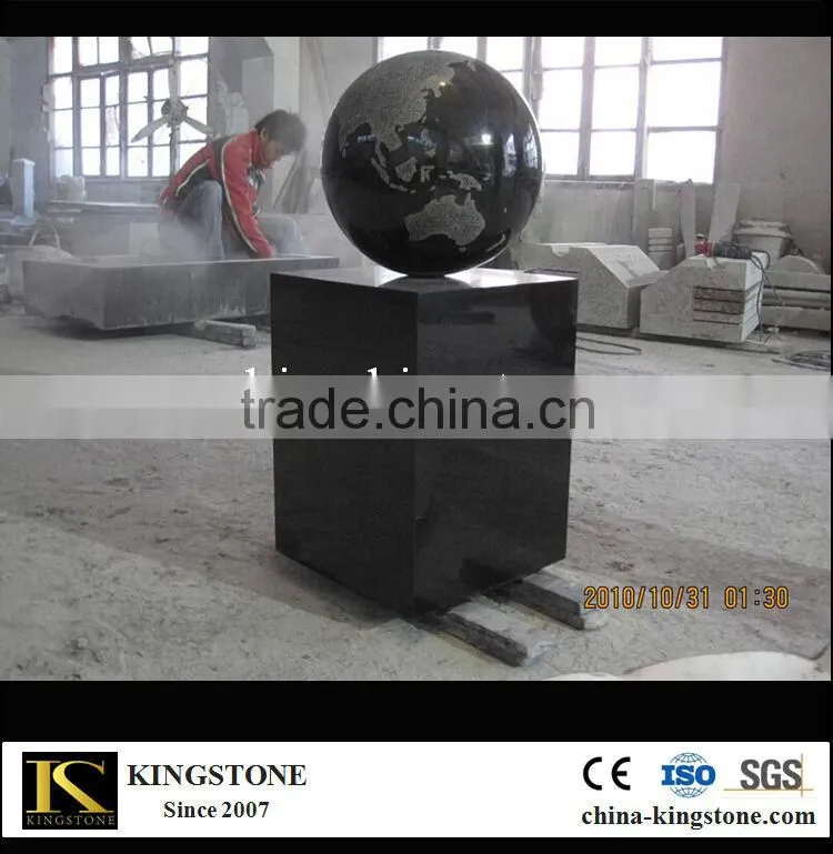 tiered white marble stone floating water ball