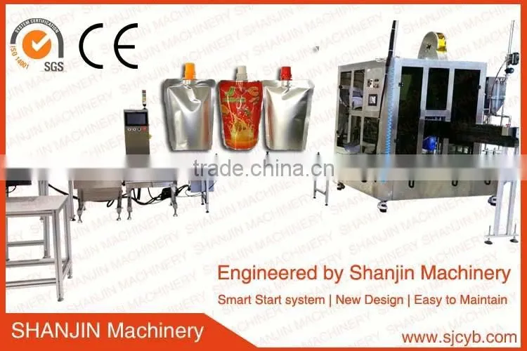 Spout bag water filling packing machine/Spout pouch water filling capping machine