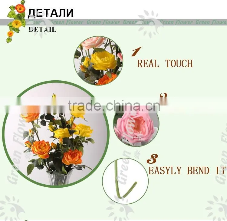 2016 Wholesale Latex Roses Artificial Flowers PU Rose Real Touch Bouquet Wedding Bridal Decor Display Flower