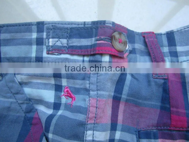 2012 new fashion ladies casual plaid cotton hot shorts