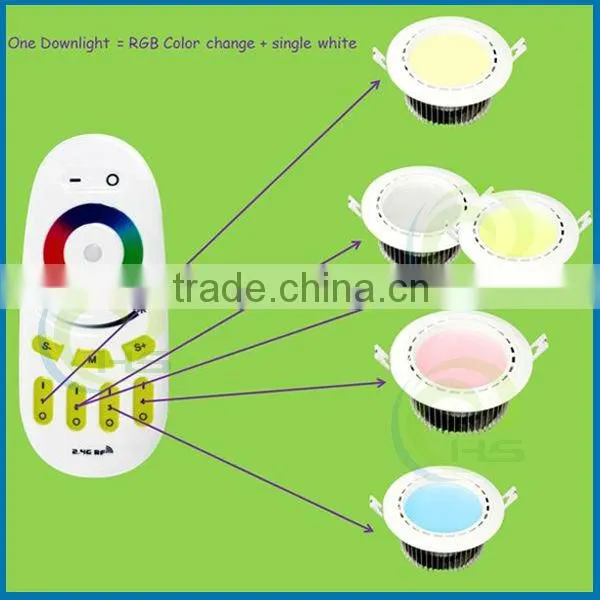 AC86-265v wireless remote control aluminum housing&heat sink,round RGBW led panel light