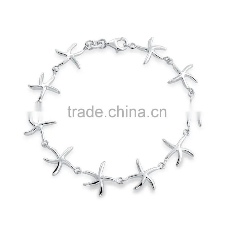 Factory Order Starfish Animal Link Sterling Silver Bracelet