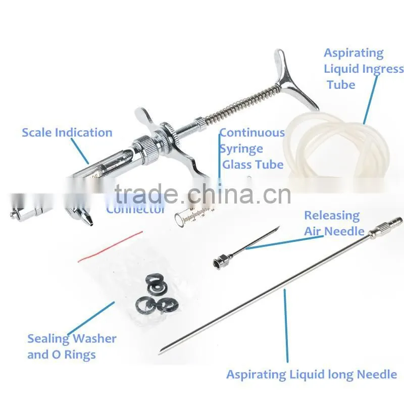 Professional animal veterinary plastic steel veterinary syringes with dose nut with high quality
