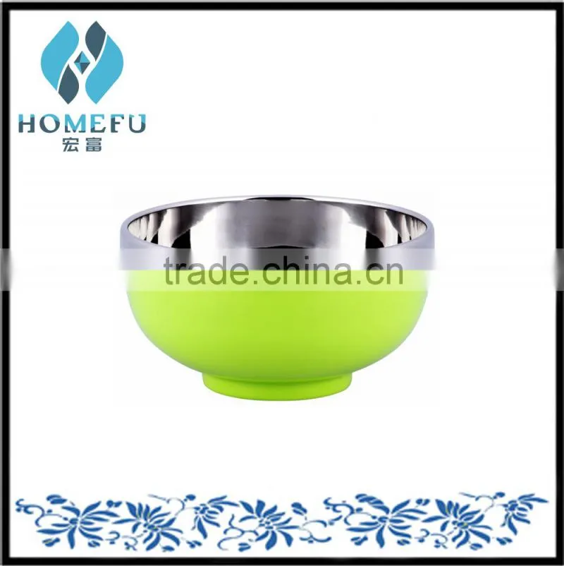 colorful wholesale double wall stainless steel soup bowl as seen tv