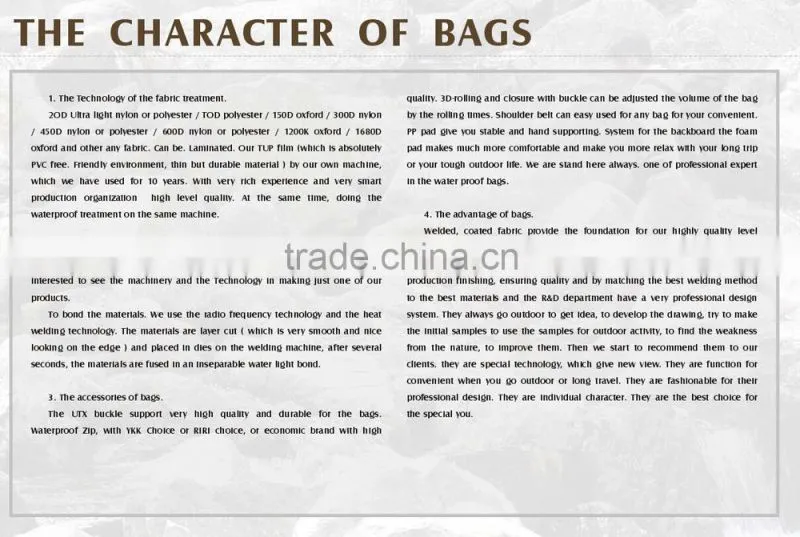 2015 fashion 100% waterproof fishing line bags