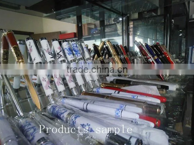 PO-01-pretty blue and white porcelain ball pen for gift