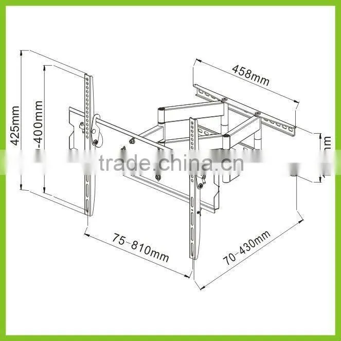 PLB147XL VESA 800x400 Full Motion Double Arm 180 degrees swivel TV Wall Mounts