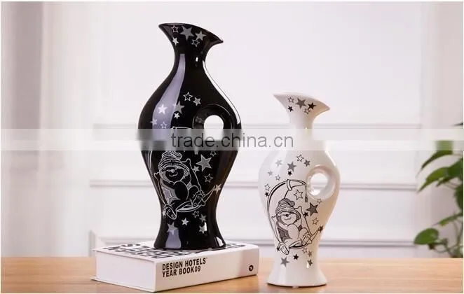 2 pieces set table decoration interior decorative ceramic vase from factory