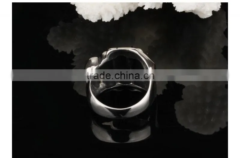 new products 2016 316L stainless steel terminator skull ring for men