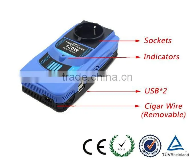 Most popular 120W transformerless inverter with dual USB