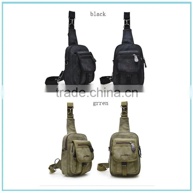 Cheap fashion canvas chest bag for young men