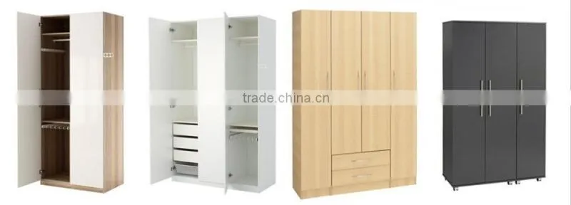 cheap modern MDF/plywood/partical board wooden bedroom cabinet closet, wardrobe designs