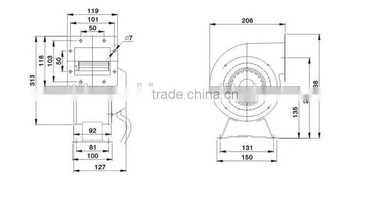alibaba china new High quality centrifugal fan for air shower 2500 cfm