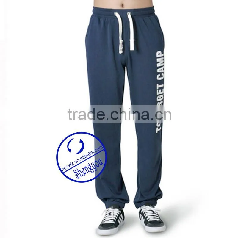 Custom High Quality 100%Cotton Slim Jogger Sweat Pants For Men