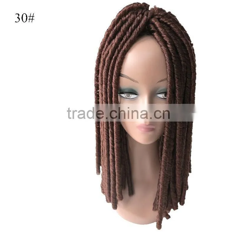 Wholesale 8 Colors Optional 110g 18" Crochet Twist Braids Ebony Synthetic Braiding Hair Soft Dreadlocks Hair Extensions