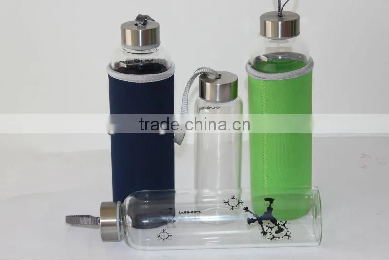 2014 fashion protecting bush glass bottles for lady