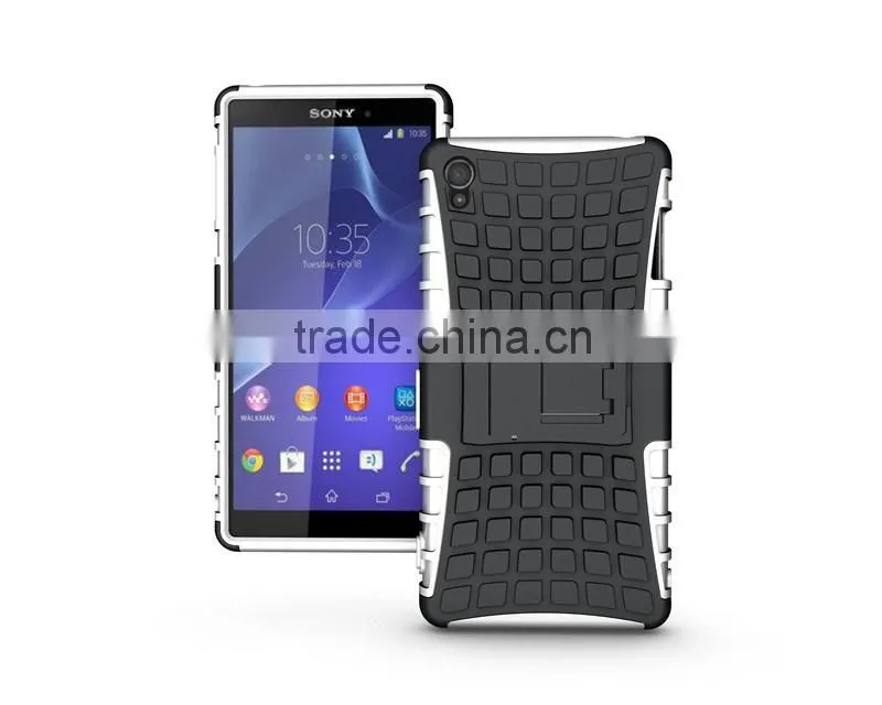 Dual Layer Tough Rugged Kickstand Hybrid Heavy Duty Armor Shockproof Case For Sony Z3