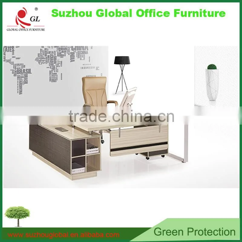 Direct sale colorful furniture high end l shaped desk with hutch