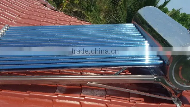 2016 High quality vacuum tube type solar water heater roof system(Manufacturer)