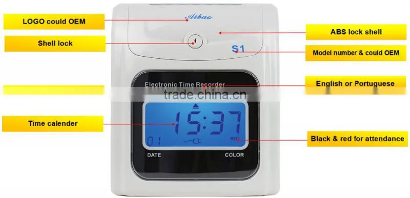 punch card time clock attendance machine