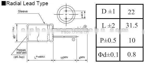 100uF 400v 22*30 20% aluminum electrolytic capacitor for ECB