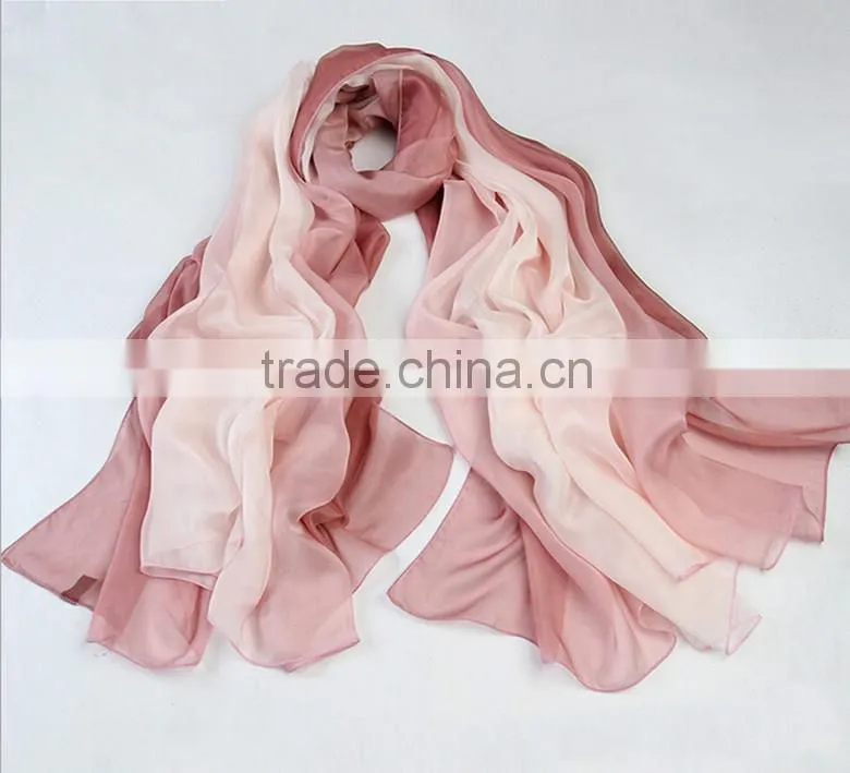 100%silk multi-coloured long silk scarves