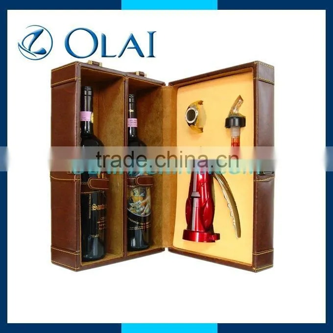 Faux Brown Leather Storage Boxes